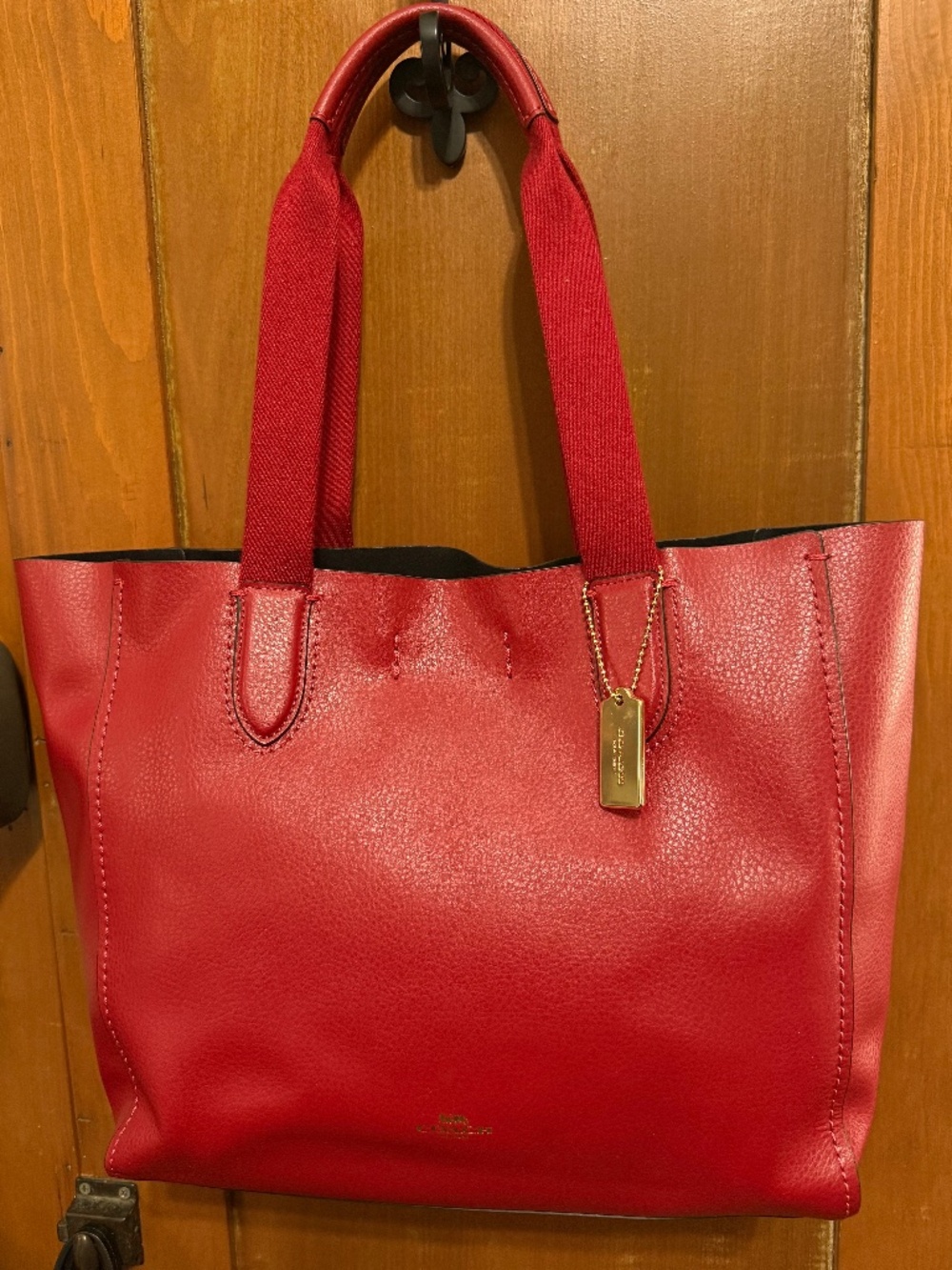 NWT Coach Leather Darby Tote in Red